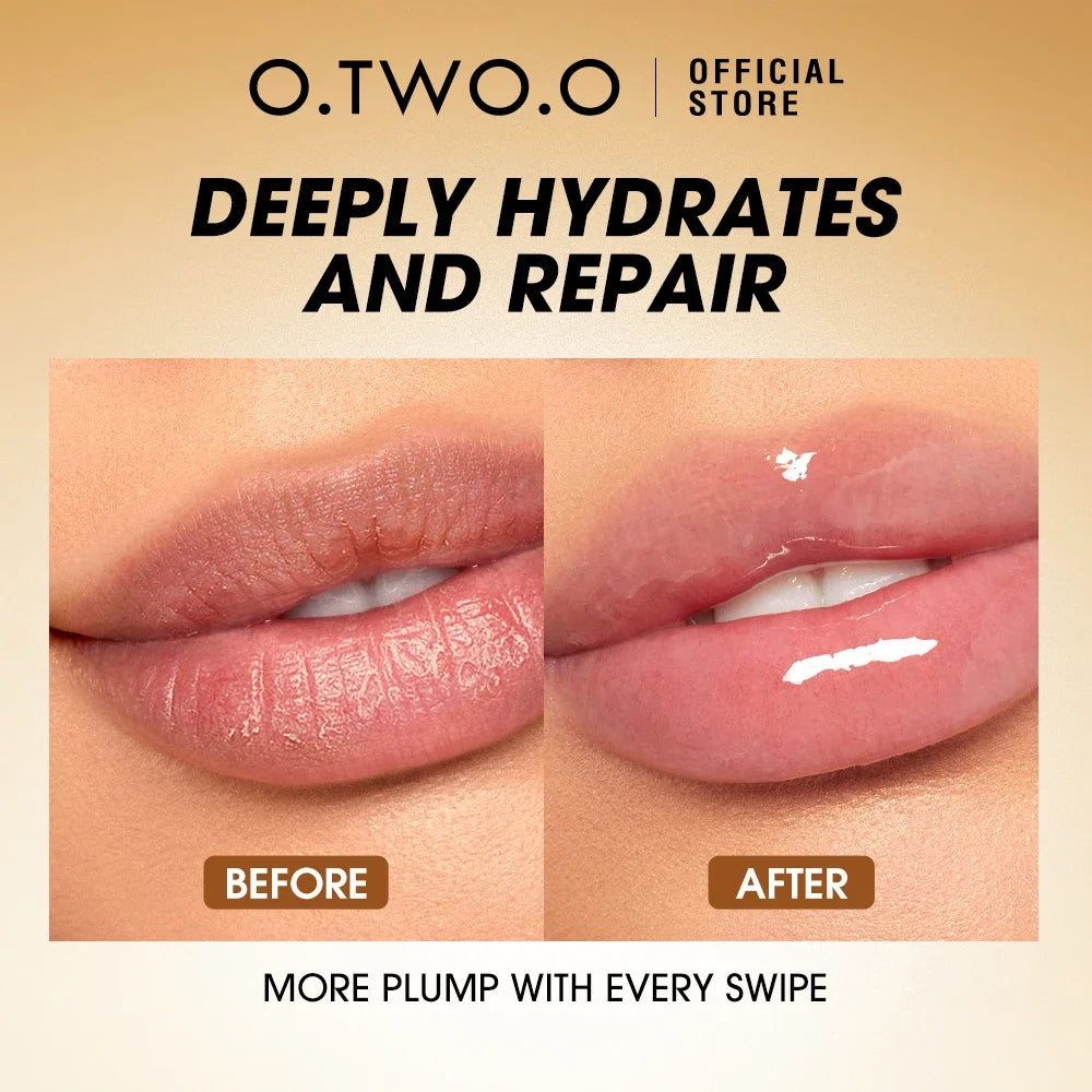 O TWO Lip Oil Gloss Plumper – Moisturizing Non-Sticky Shine Lip Oil Gloss Qme