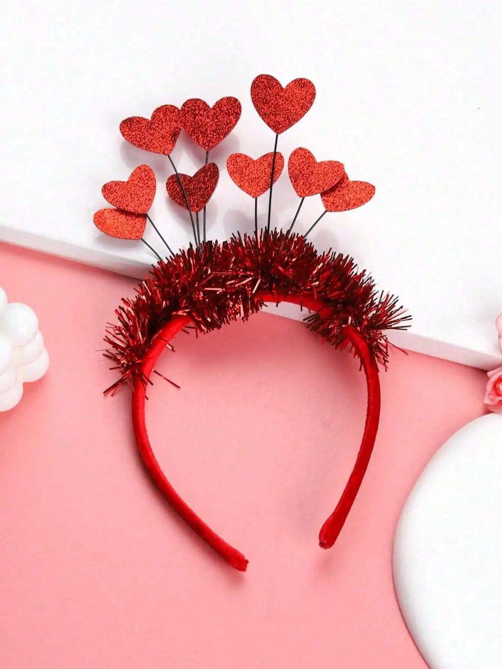 Red Sequin Heart Headband – Valentine's Day & Birthday Party Party Hair Headband Qme 2