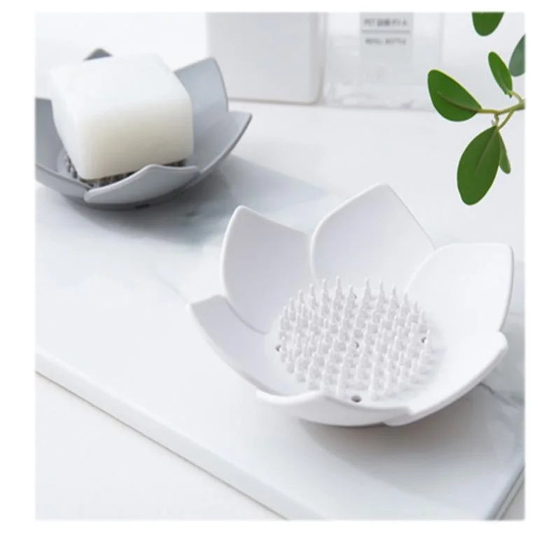 Silicone Lotus Soap Holder Drain Dish – 5 Colors Silicone Soap Dish Qme