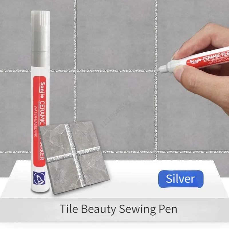 Waterproof Tile Grout Pen – Wall & Floor Seam Marker | Qme Grout Repair Pen Qme Silver