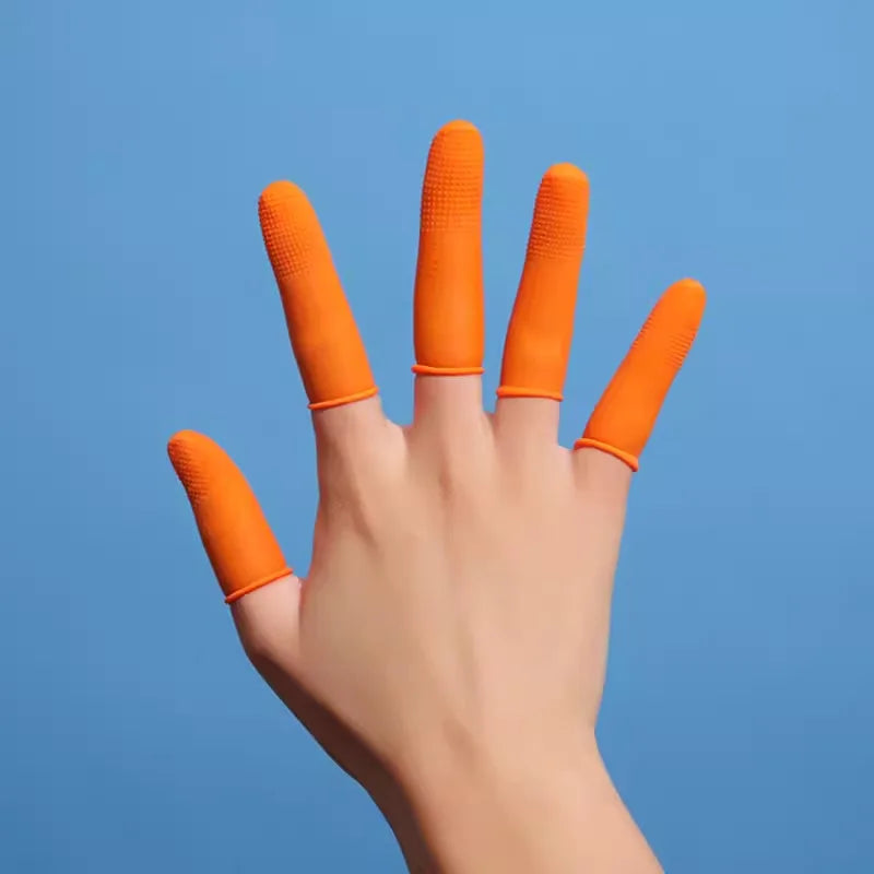 Thickened Non-Slip Silicone Finger Cots | 100pcs Finger Guards Silicone Finger Cots Qme
