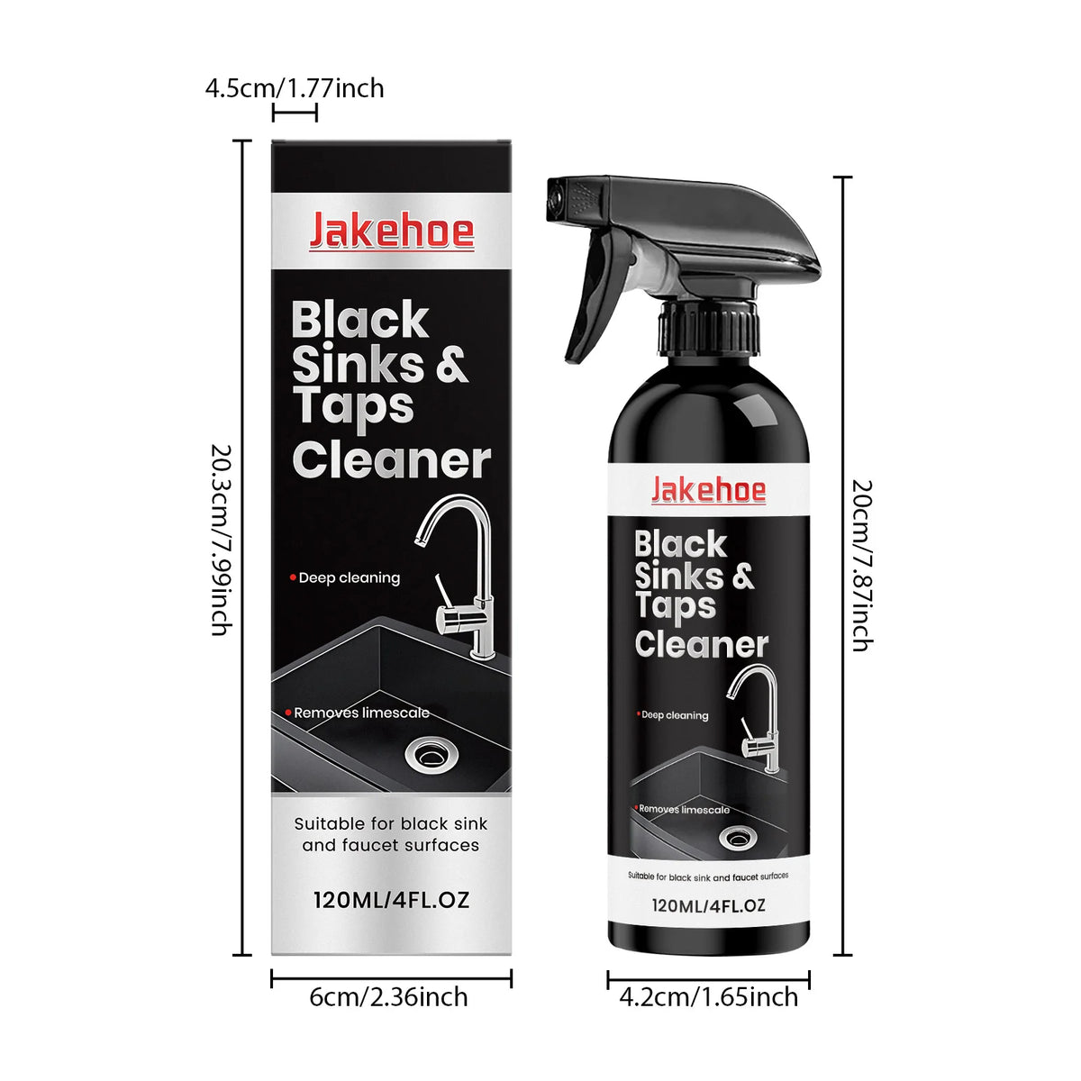 JAKEHOE 120ml Limescale & Water Stain Remover Spray Descaling Spray Qst