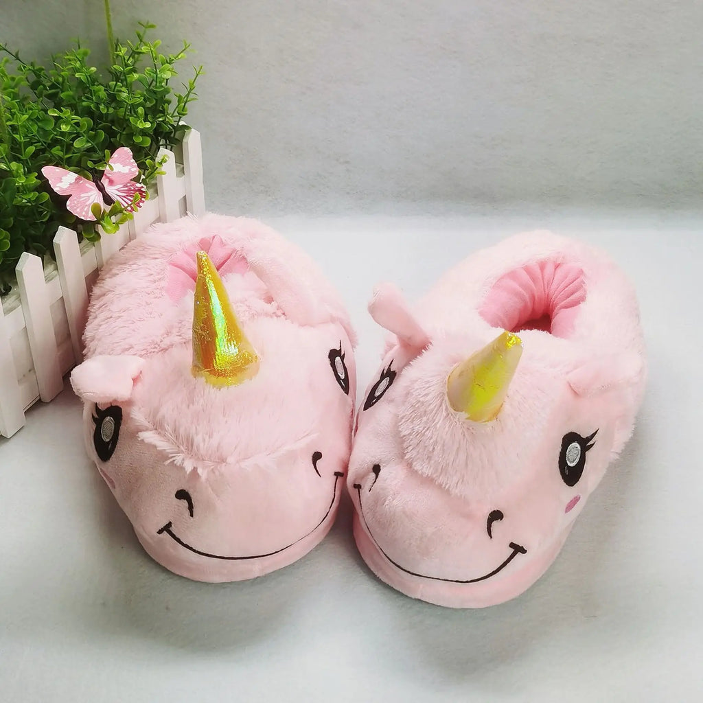Women's Unicorn Plush Slippers – Cozy Winter House Shoes Women's House Slippers Qst
