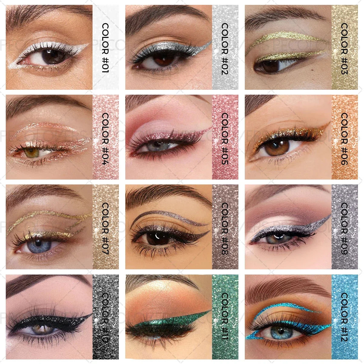 Highly Pigmented Liquid Eyeshadow Sparkle Eyeliner – 6 Colors Liquid Eyeshadow Qme