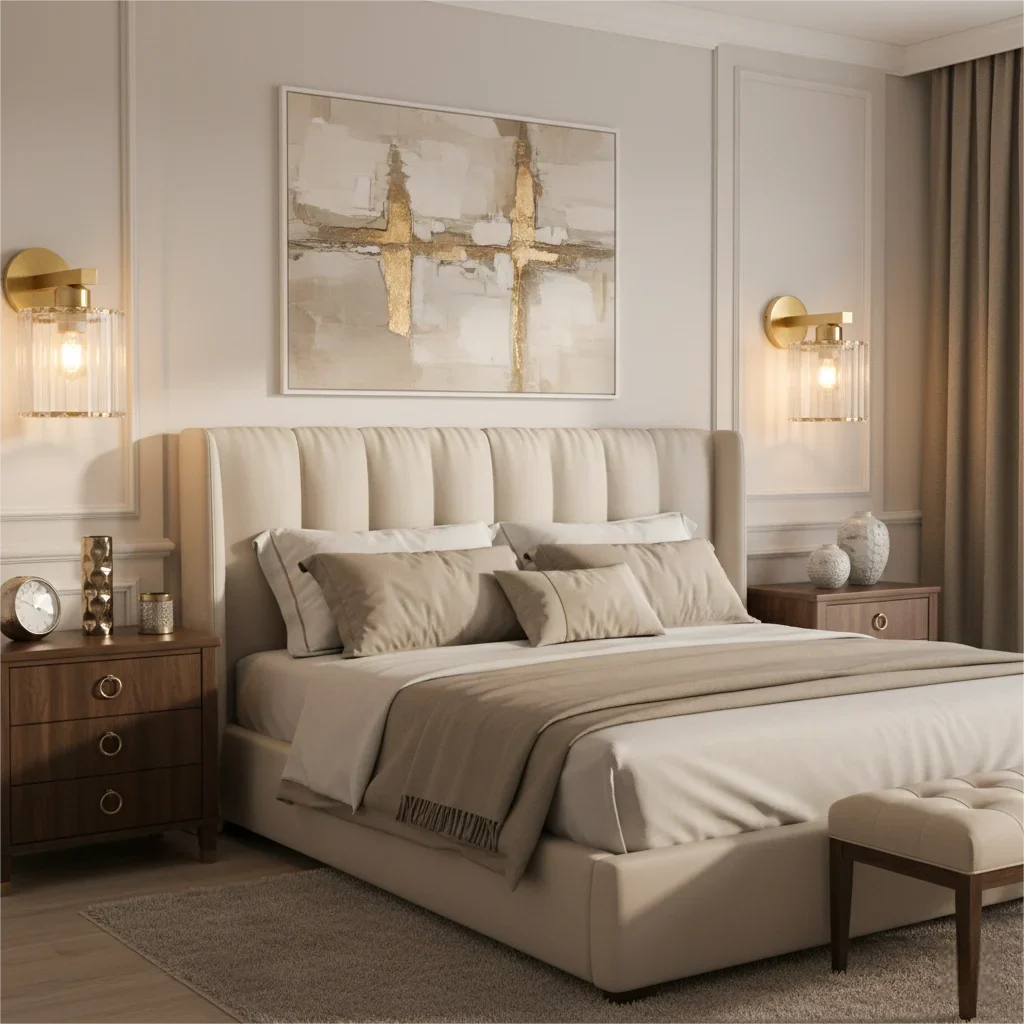 Modern Crystal LED Wall Lamp – Bedroom, Study & Hotel Décor Crystal Wall Sconce Qme