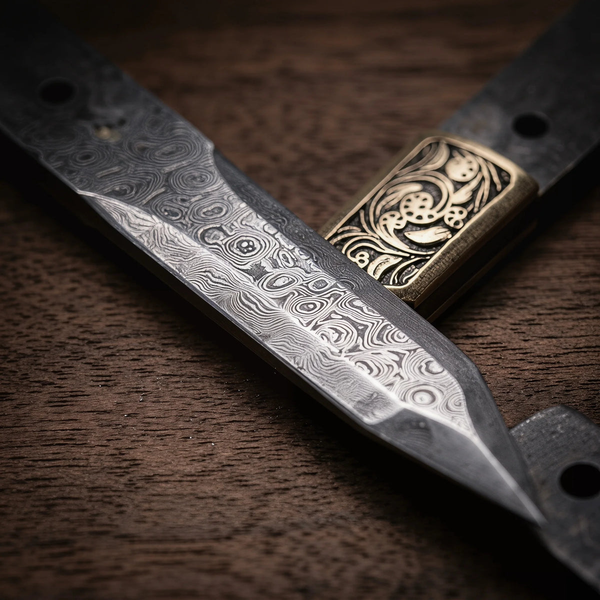 Damascus Steel Tea Knife Billet – DIY Fixed Blade Tea Needle Tea Knife Billet Qst