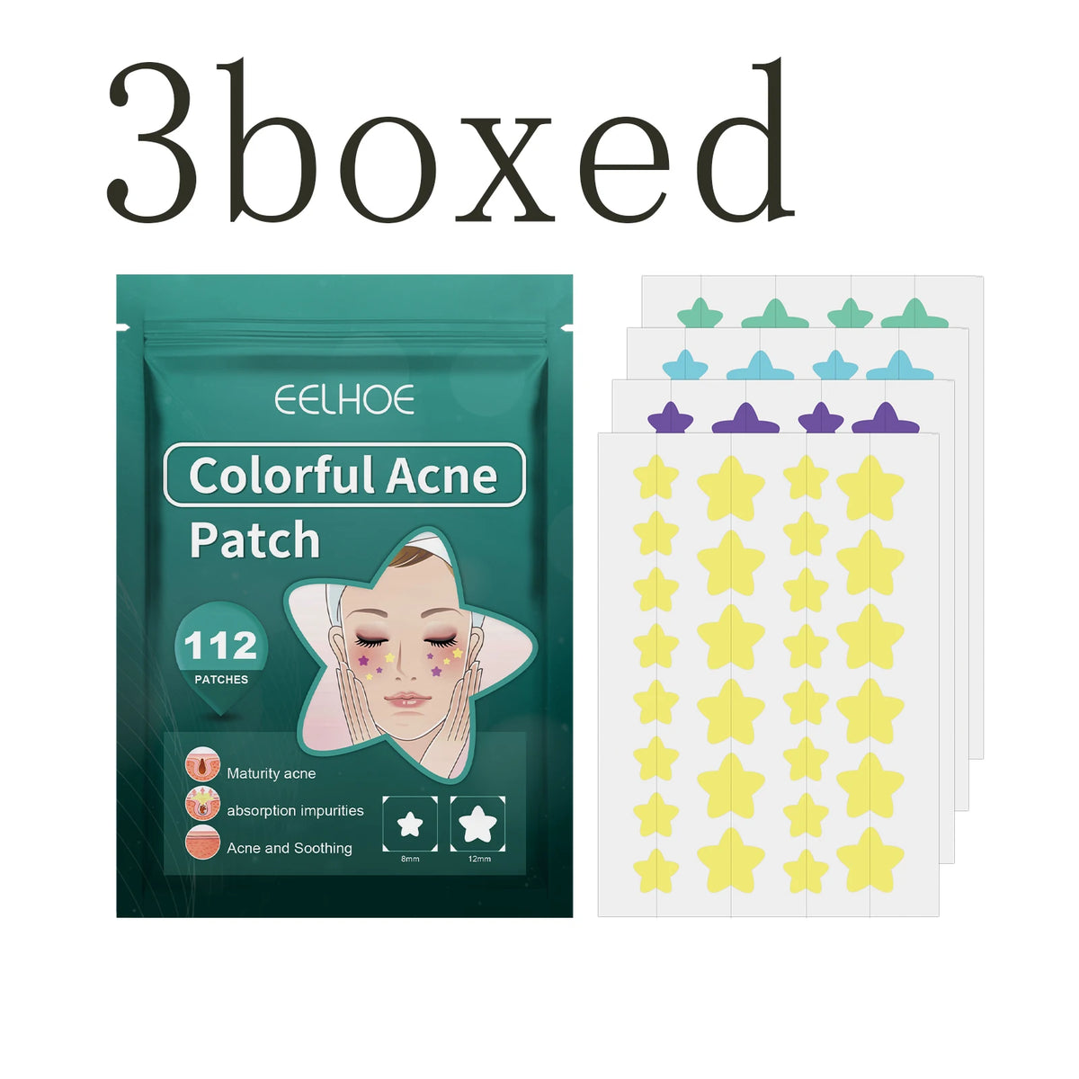 Star-Shaped Acne Pimple Patch – Gentle Blemish Care | Eelhoe Acne Pimple Patch Qst 3boxed