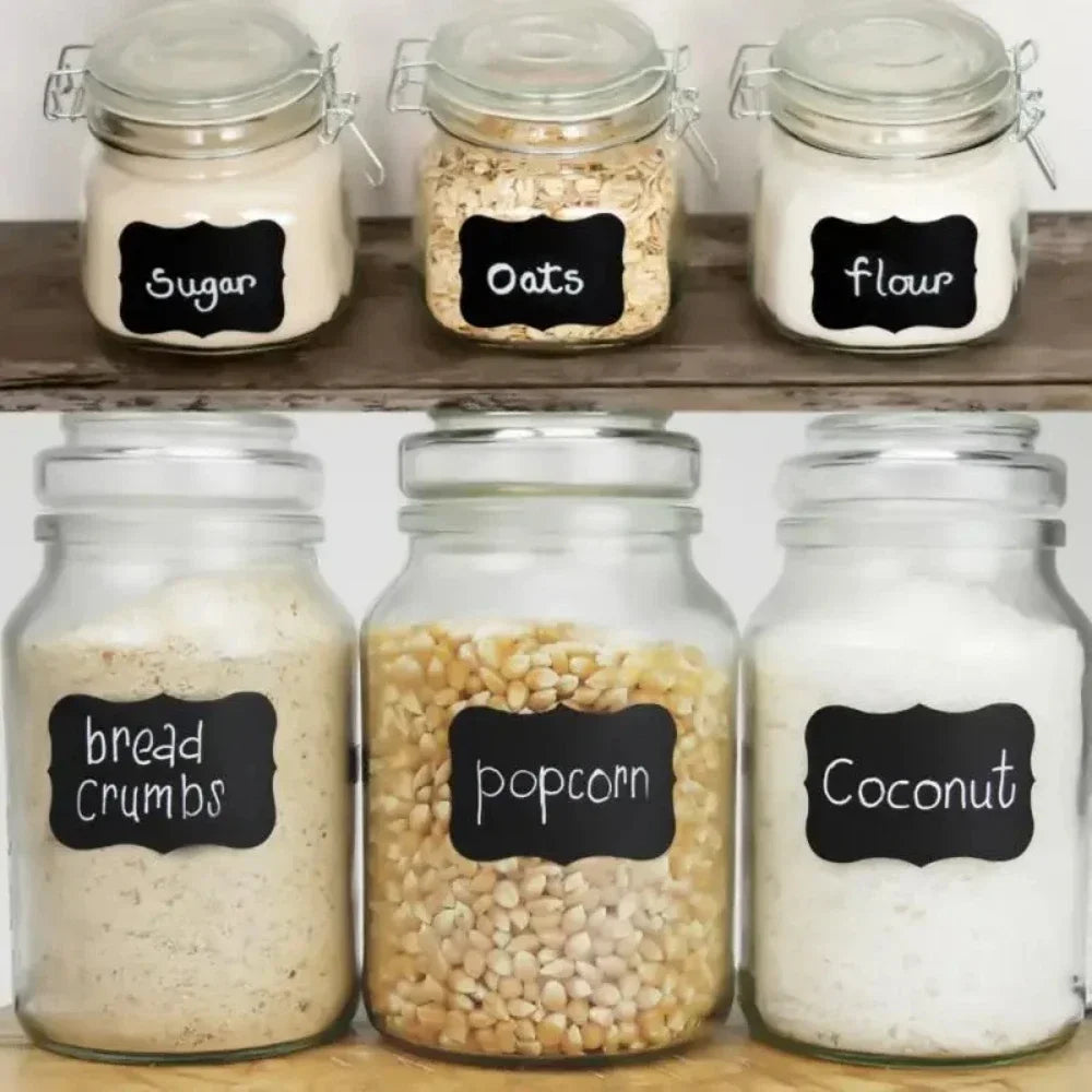 Removable Waterproof Blackboard Roll Labels – 300 Stickers Kitchen Label Stickers Qme