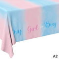 Gender Reveal Tablecloth Pink Blue Plastic Table Cover | Qme Party Table Cover Qme A2