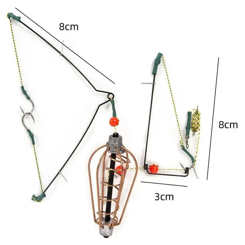 Explosion Bait Feeder Cage Fishing Hook Lure Trap – Stainless Fishing Feeder Cage Qme