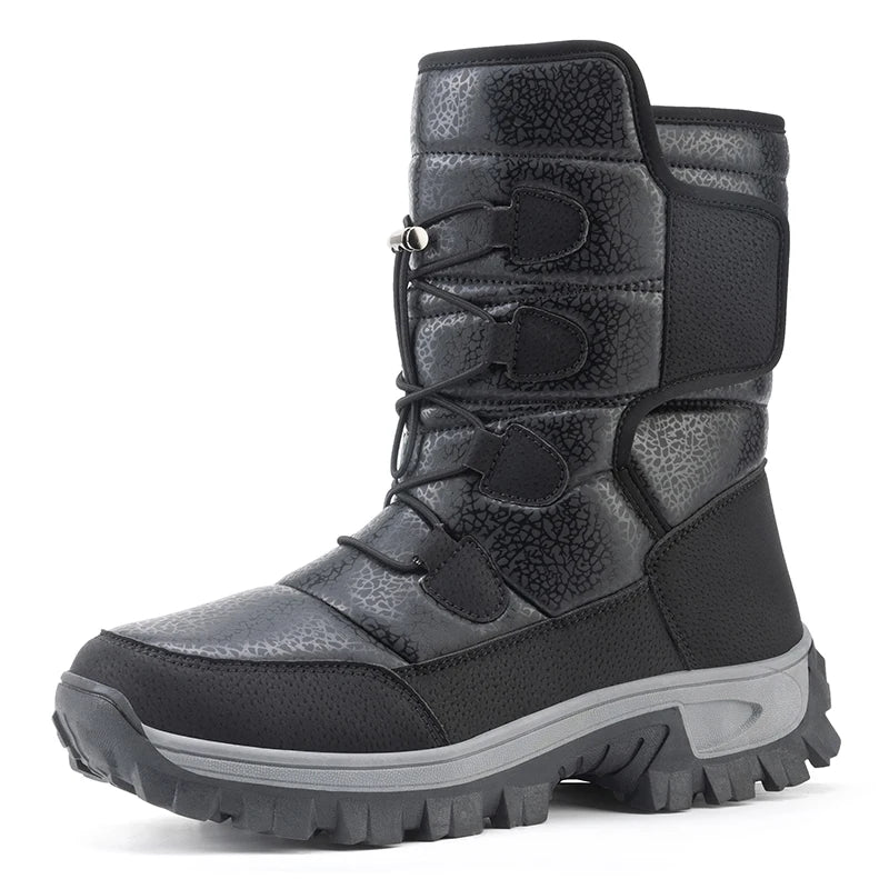 Women's Plush Snow Boots – Waterproof Platform Winter Ankle Women's Snow Boots Qst Black 38