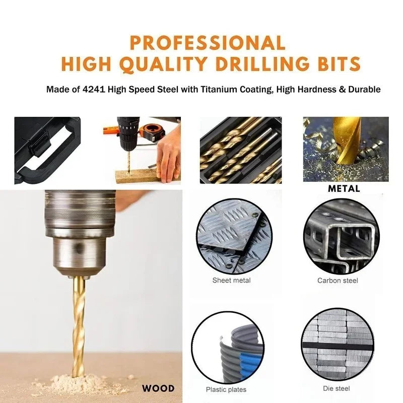 99-Piece HSS Metric Drill Bit Set – Metal, Wood & Plastic Metric Drill Bit Set Qme