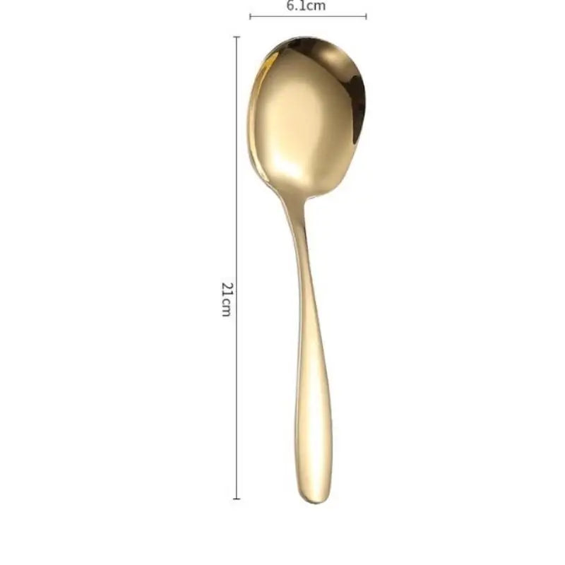 304 Stainless Steel Serving Spoon – Soup, Salad & Ice Cream Serving Spoon Qme Gold
