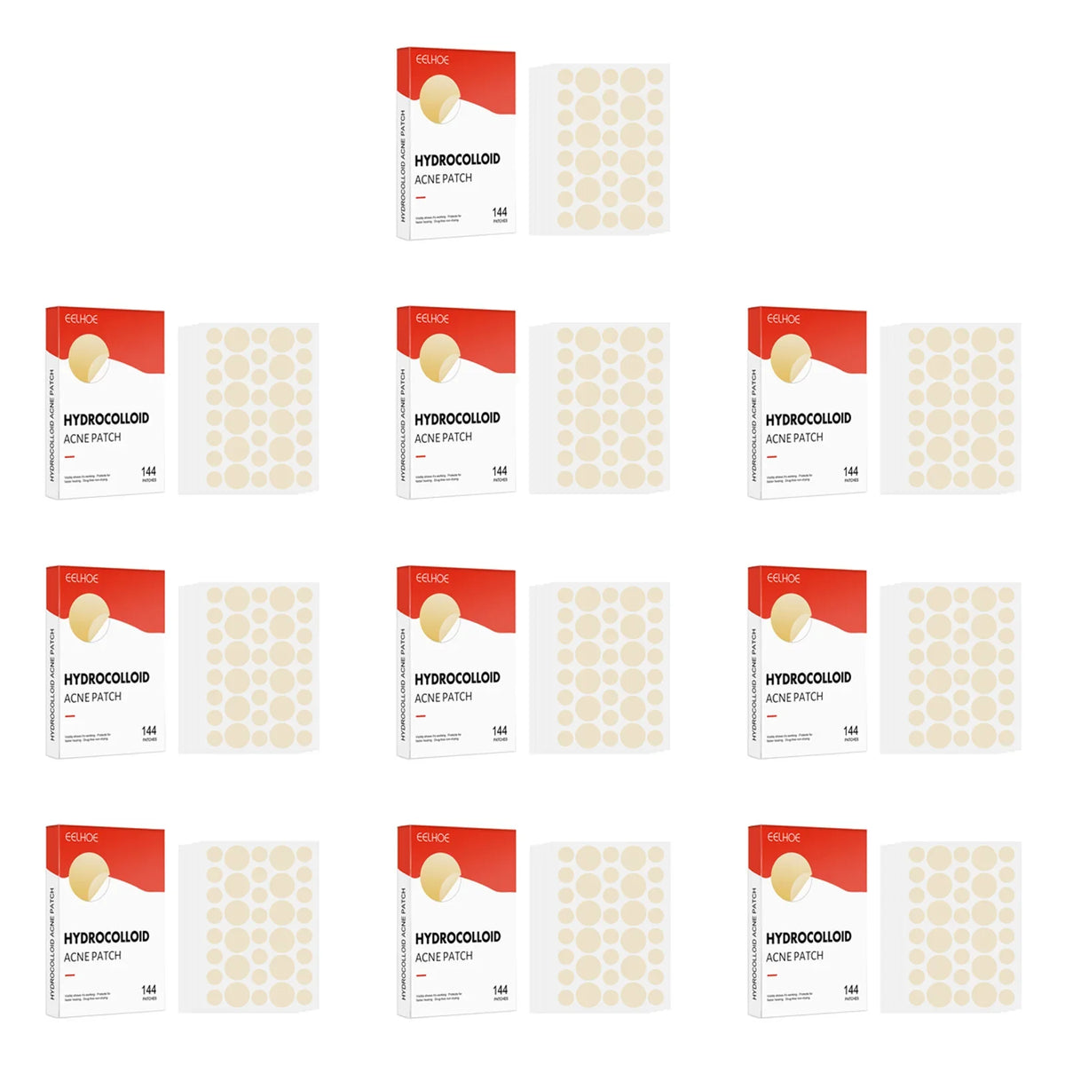 Hydrocolloid Acne Patches – 2 Sizes, Invisible & Makeup-Ready Acne Patches Qme 10 x 144pcs Boxed