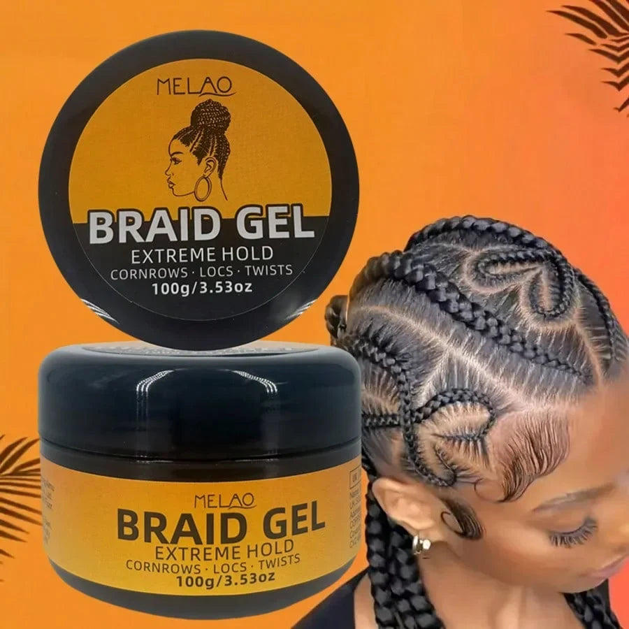 MELAO Extreme Hold Braid Gel – Cornrows, Locs & Twists Hair Styling Gel Qme