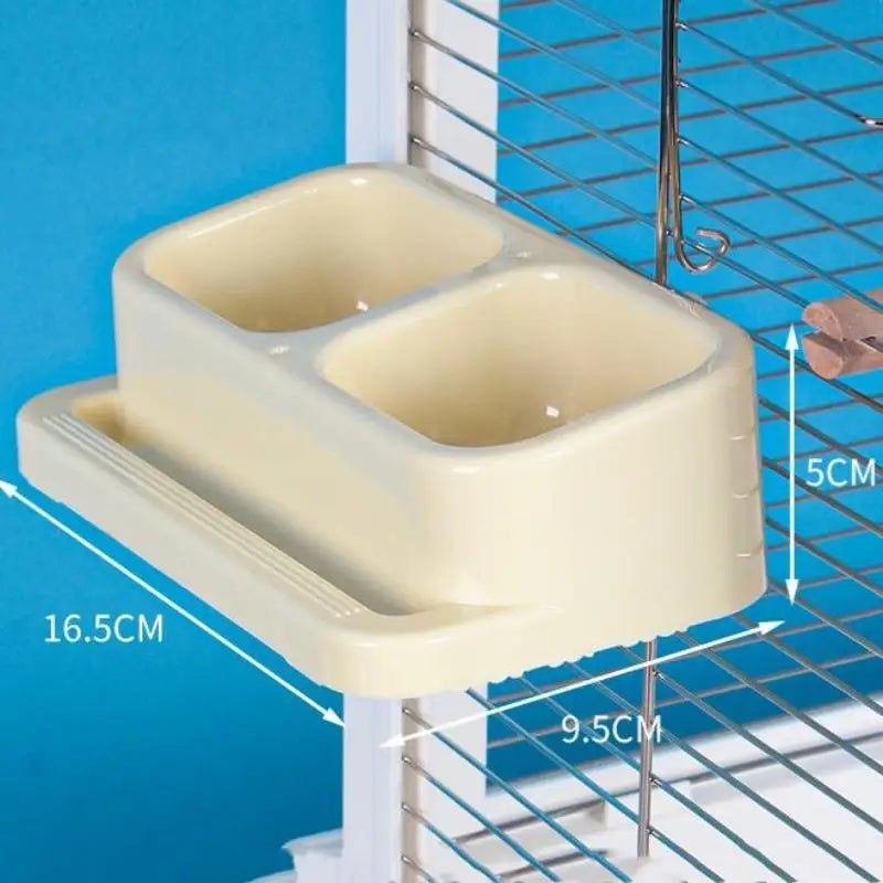 Large Double Compartment Parrot Feeding Bowl | Bird Feeder Dish Bird Feeder Bowl Qme