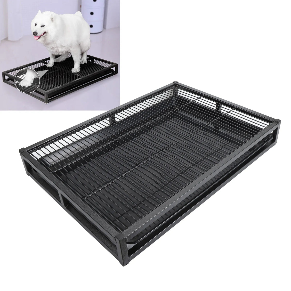 Large Dog Potty Tray – Reusable Indoor & Outdoor Litter Box Dog Potty Tray Qme