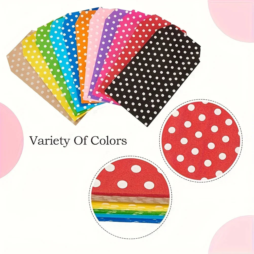 White Polka Dot Paper Gift Bags No Handle – Party & Wedding Paper Gift Bags Qme