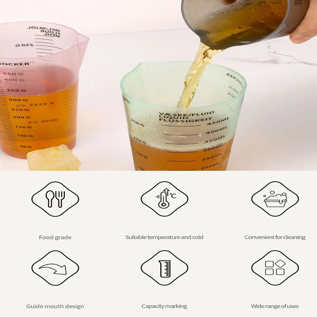 Food Grade PP Measuring Cup 450ml Unbreakable Plastic Jug Measuring Cup Qme