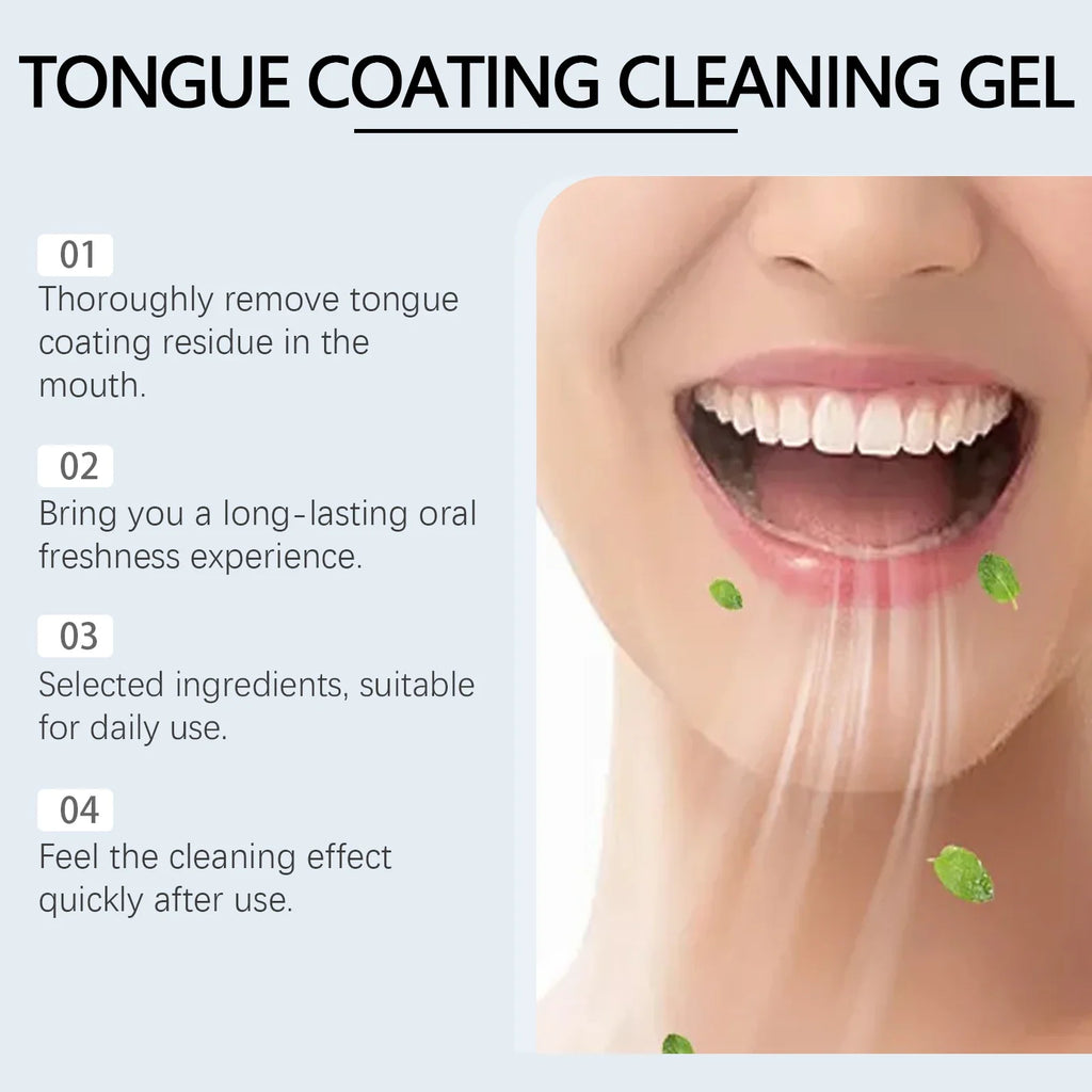 Tongue Cleaner & Coating Gel Set for Fresh Breath | Qme Tongue Scraper Set Qme