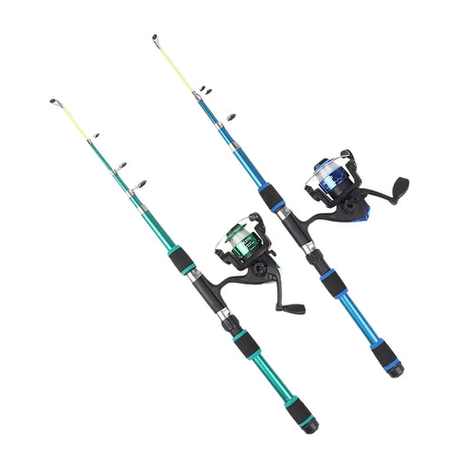 1.8M Telescopic Fishing Rod & Spinning Reel Set – Portable Telescopic Fishing Rod Qme