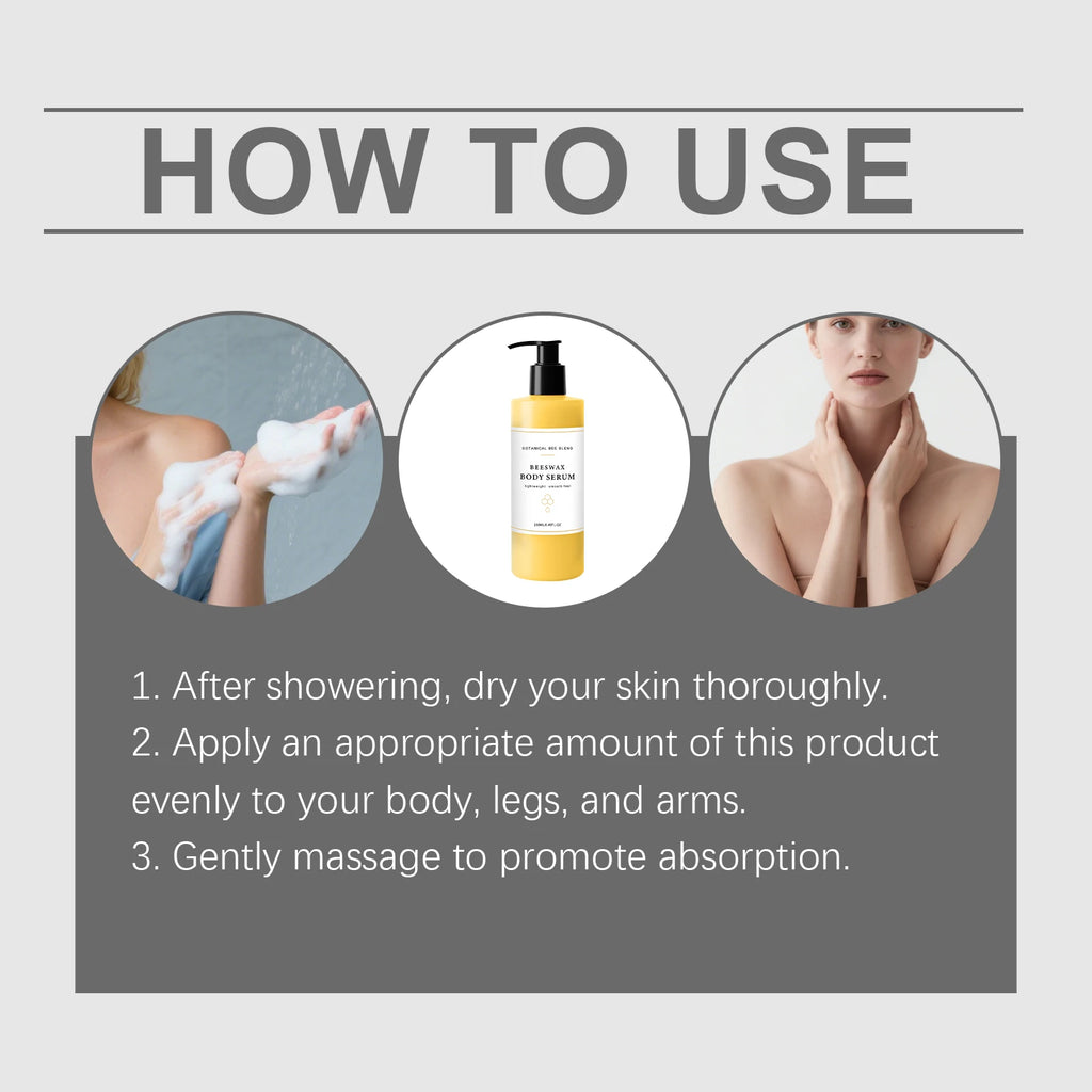 Beeswax Body Serum 250ml – Moisturizing & Smoothing Skin Care Body Serum Qst