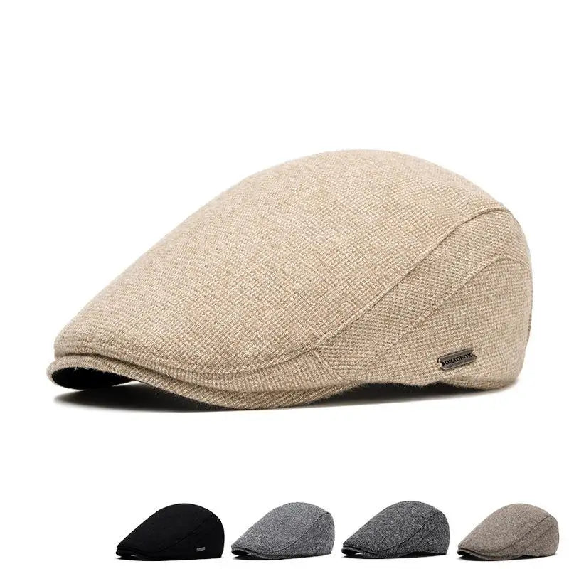 Warm Newsboy Cap – Retro Flat Peak Soft Beret Hat Unisex Newsboy Cap Qst