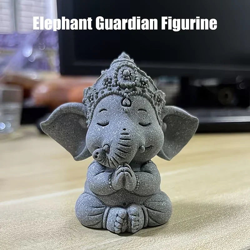 Guardian Elephant Statue – Hands Clasped Prayer Home Décor Decorative Figurine Qme