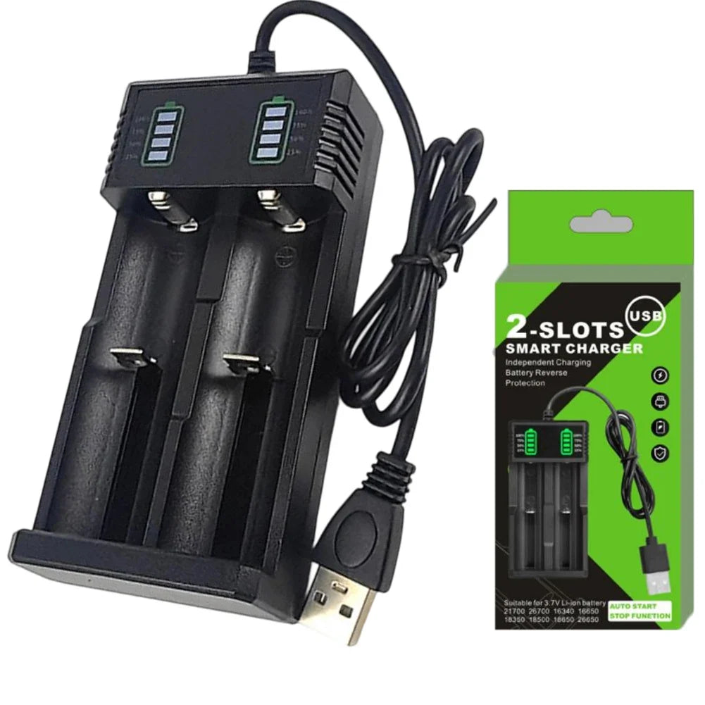 USB Smart Lithium Battery Charger 1/2/4 Slot 18650 21700 Lithium Battery Charger Qme 2 slot