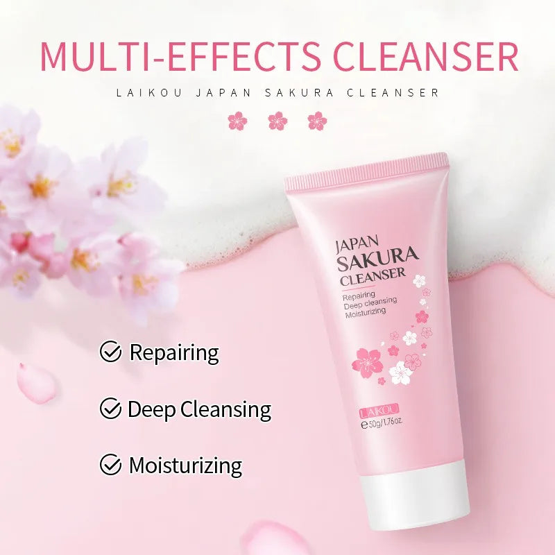LAIKOU Sakura Cherry Blossom Facial Cleanser – 50g Facial Cleanser Qst