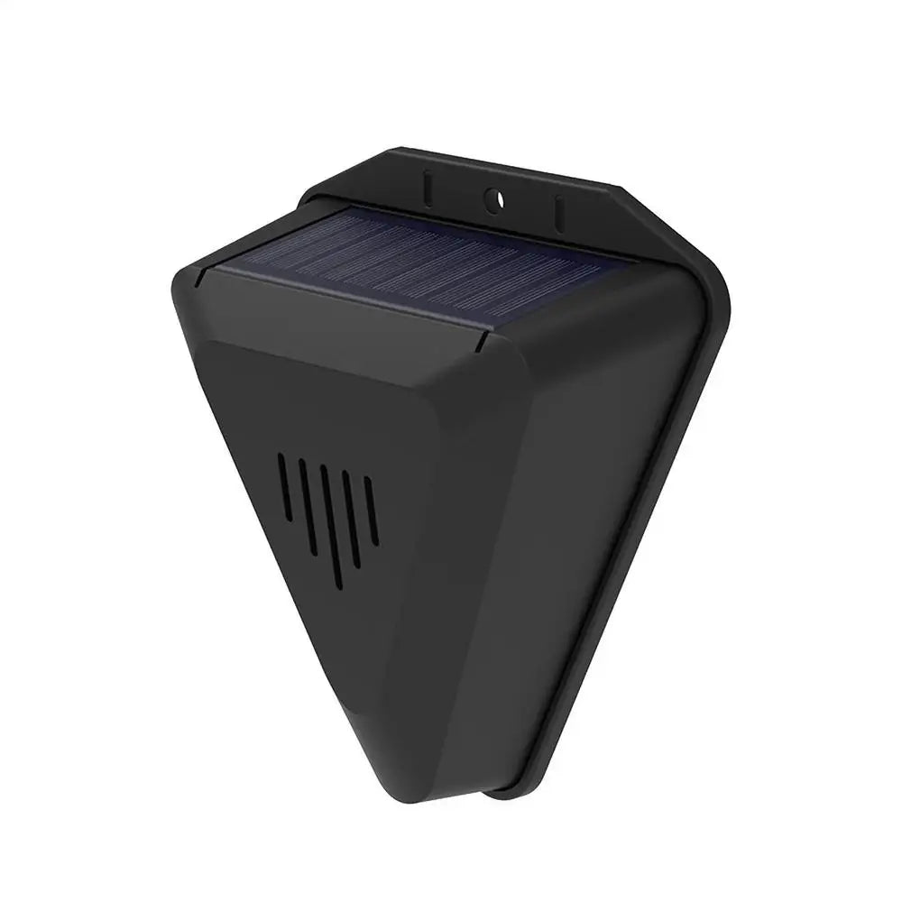 Solar Bird Repeller Outdoor – 13 Sound Modes, Waterproof Solar Animal Repeller Qme Black