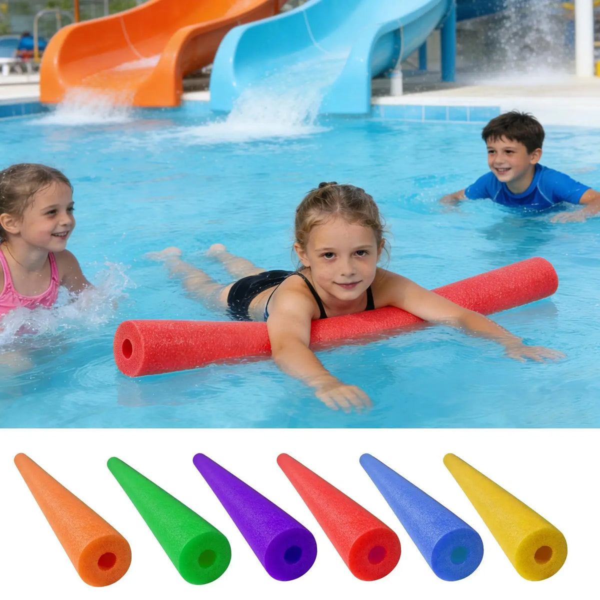 Colorful Floating Pool Noodles – Soft EPE Foam Swim Tube Pool Noodle Float Qme