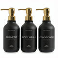 Matte Black Shower Dispenser Bottles – Shampoo & Body Wash Pump Shower Dispenser Bottles Qme black