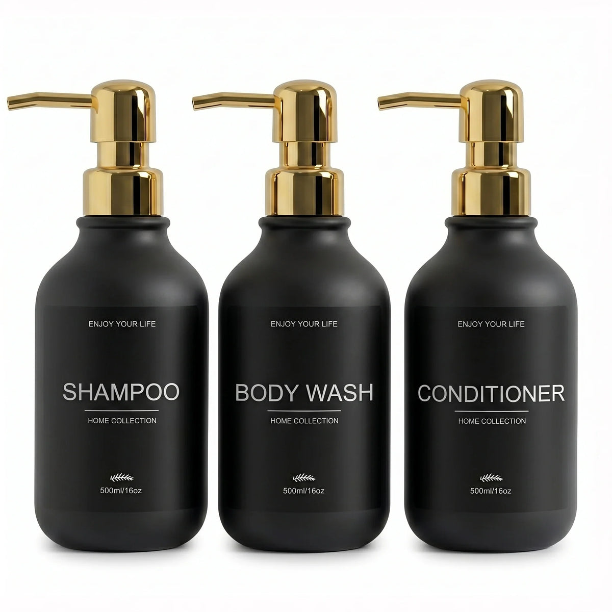 Matte Black Shower Dispenser Bottles – Shampoo & Body Wash Pump Shower Dispenser Bottles Qme black