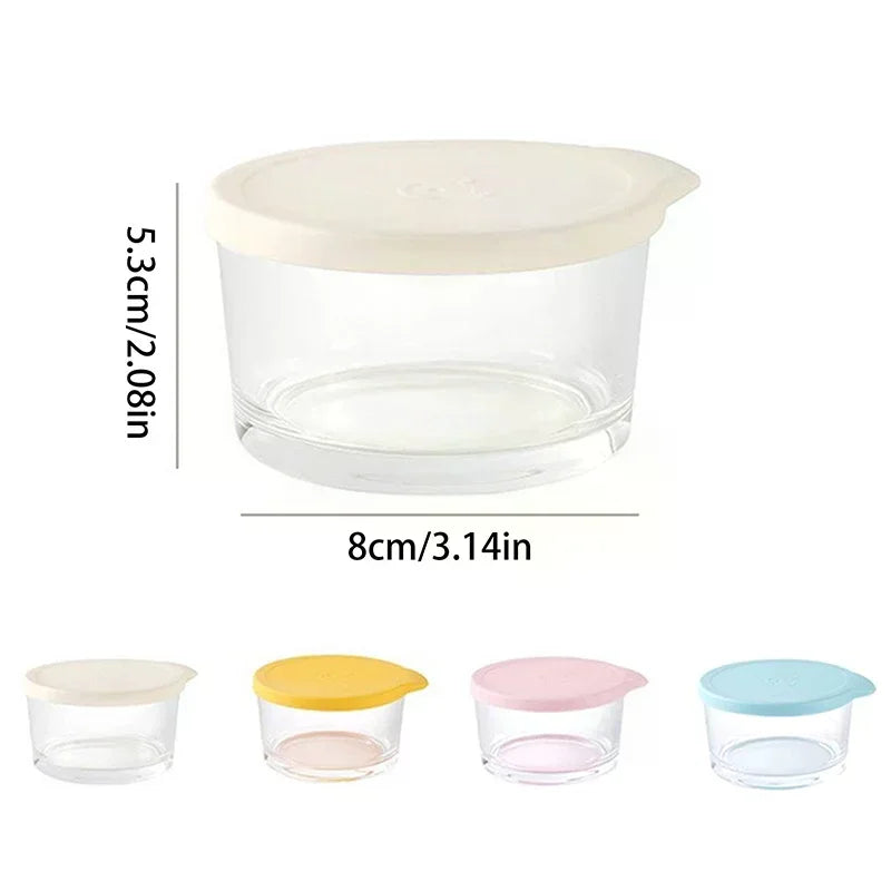 Borosilicate Glass Round Food Storage Container – Microwave Safe Glass Storage Container Qme