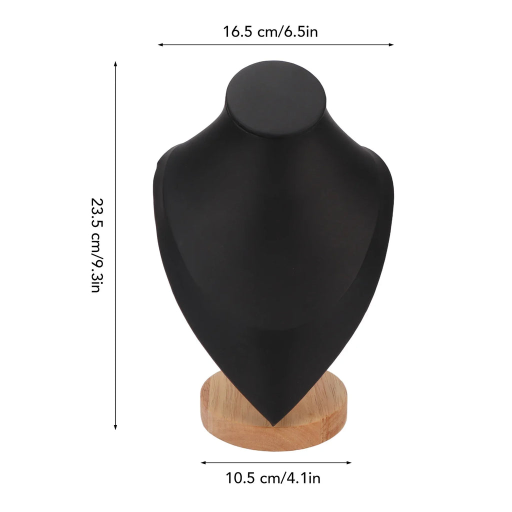 Elegant Wood Necklace Bust Stand | Jewelry Display Holder Jewelry Display Stand Qme