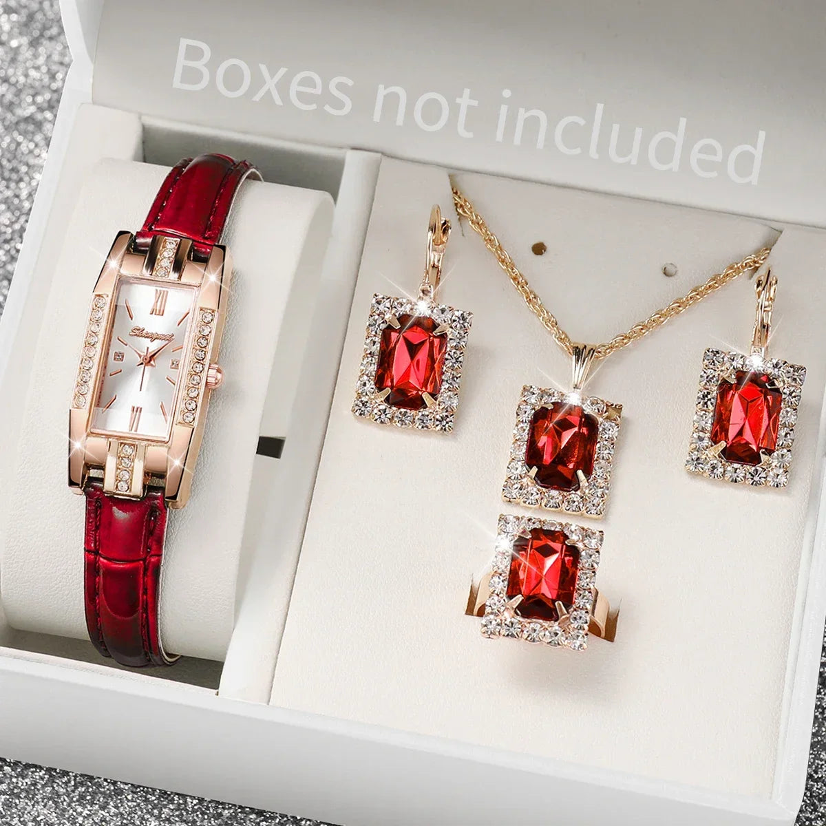 Women's Synthetic Diamond Watch – Trendy Bracelet Timepiece Women's Fashion Watch Qme WHITE