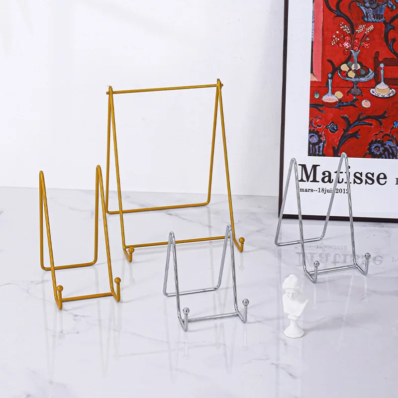 Iron Easel Stand for Photo Frames, Ceramic Discs & Albums Display Easel Stand Qme