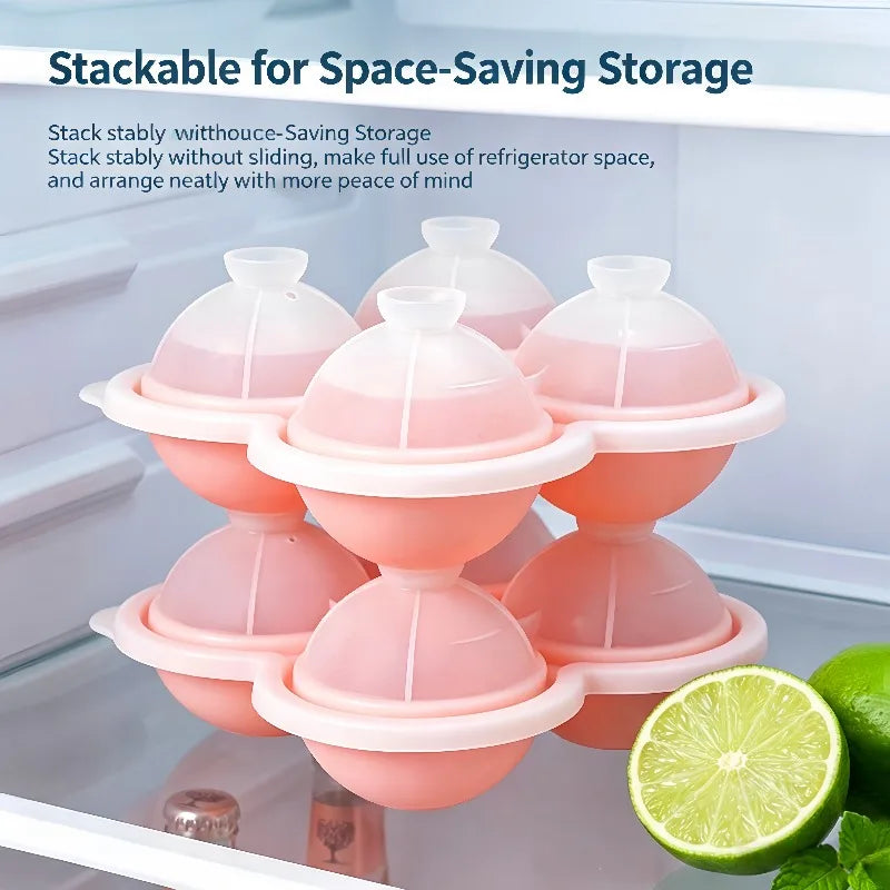Large Ice Hockey Silicone Ice Cube Molds Set of 4 | Easy Release Silicone Ice Cube Molds Qme