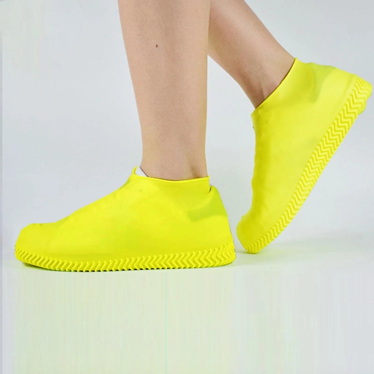 Silicone Rain Boot Covers – Non-Slip, Reusable, Unisex Silicone Shoe Covers Qme Yellow L