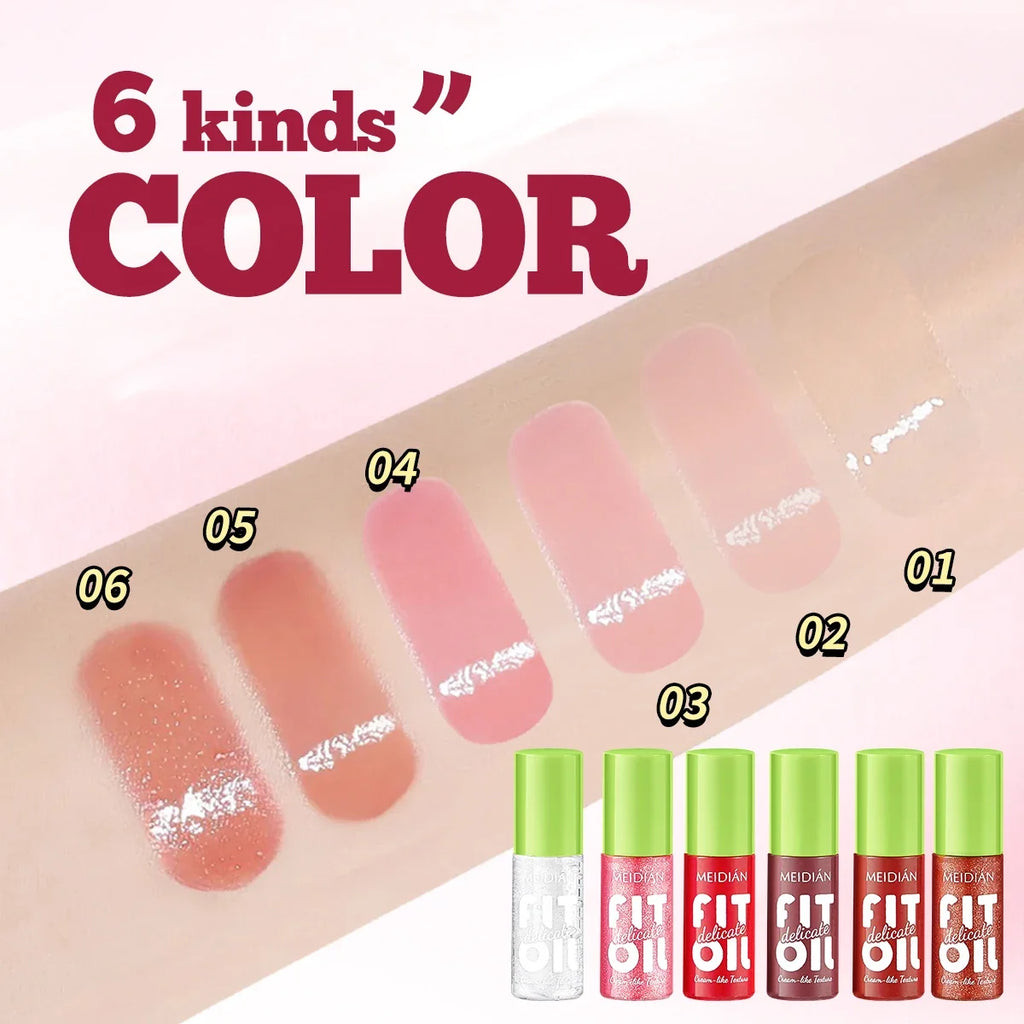 6-Pack Berry Lip Oil Set – Moisturizing, Brightening & Waterproof Tinted Lip Oil Set Qme