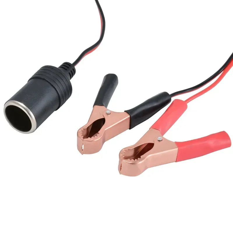 Car Battery Terminal Clamp to Cigarette Lighter Power Socket Car Power Adapter Qme
