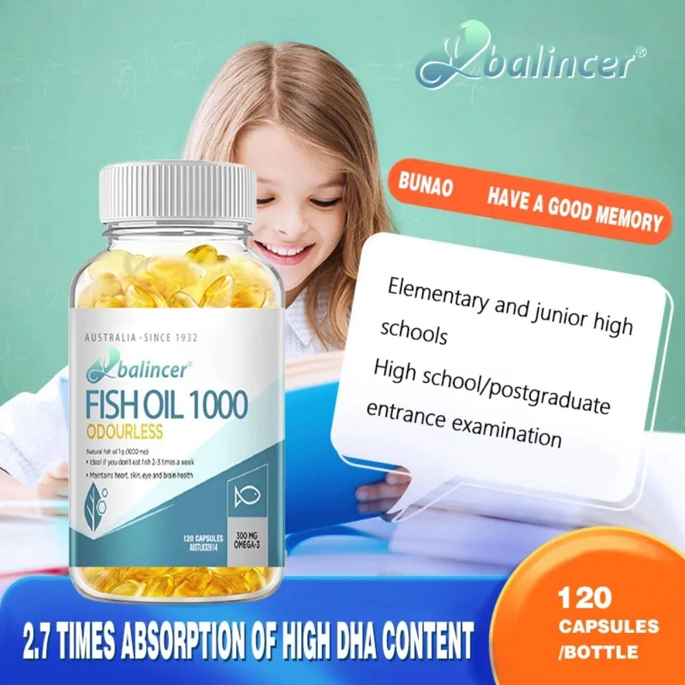 Triple Strength Omega-3 Fish Oil 600mg EPA DHA – 120 Softgels Omega-3 Supplement Qst