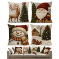 Christmas Snowman Pillow Cover – Washable Linen Cushion Case 18" Decorative Pillow Cover Qme China Mainland