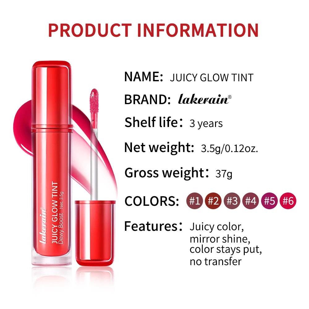 Lakerain Mirror Shine Lip Gloss – Clear Hydrating Long-Lasting Lip Gloss Qst