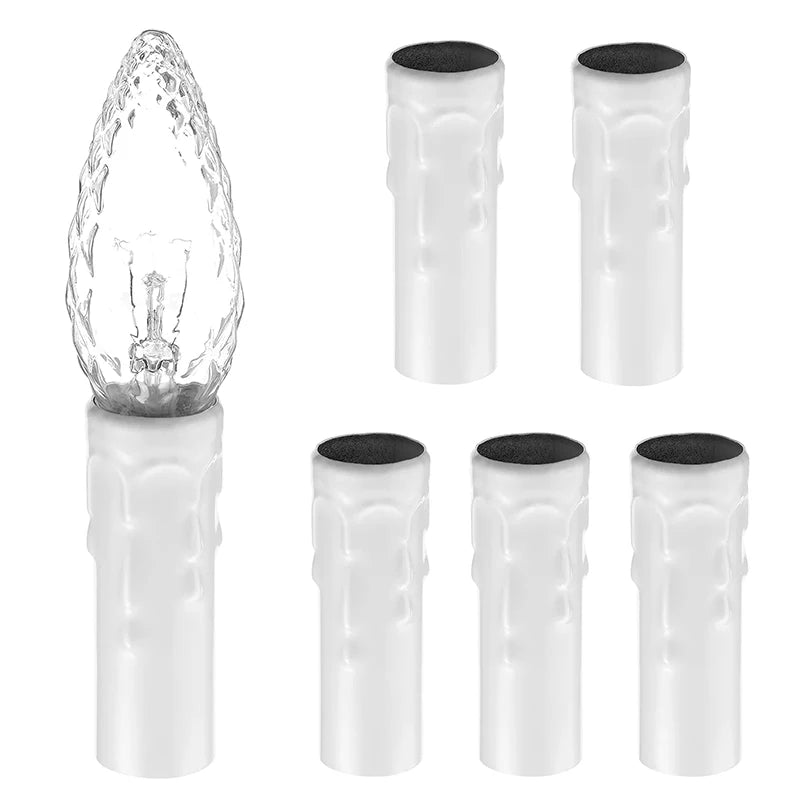 E14 Candle Socket Covers – Vintage Flame Retardant Sleeves 10pcs Chandelier Socket Covers Qst