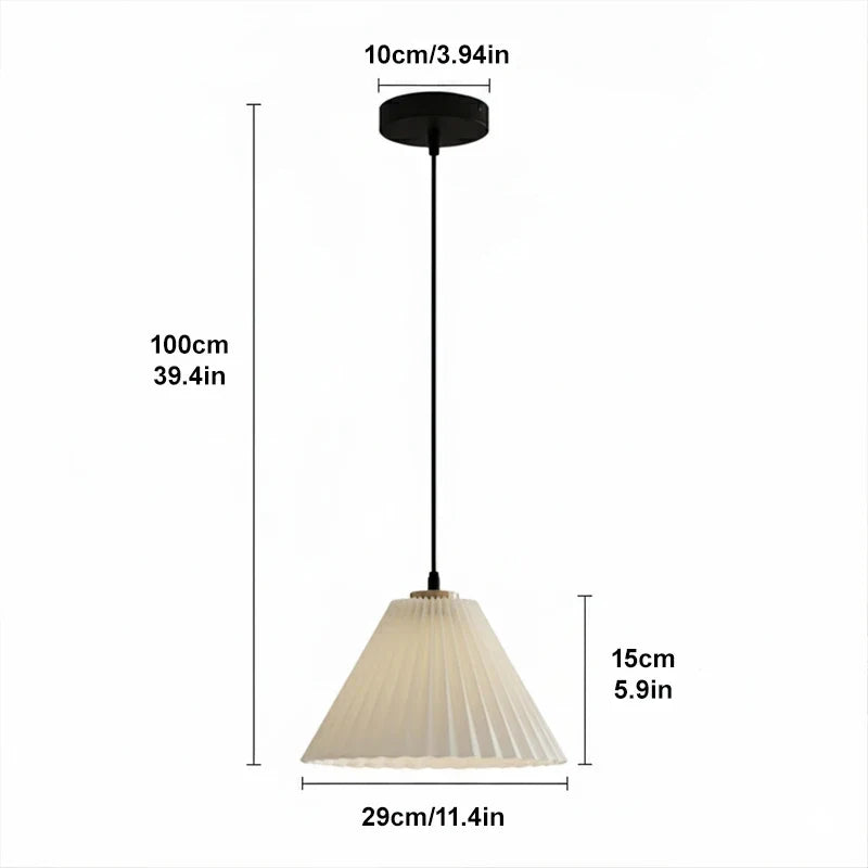 Nordic Origami Pleated Pendant Light E27 Ceiling Lampshade Pendant Ceiling Light Qme black