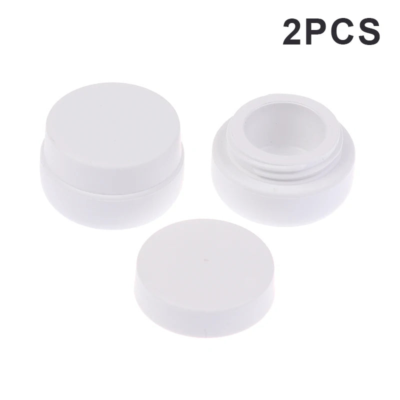 Nail Gel Jars UV Light-Blocking Storage Organizer – 2pk Nail Gel Storage Jar Qst 2Pcs White