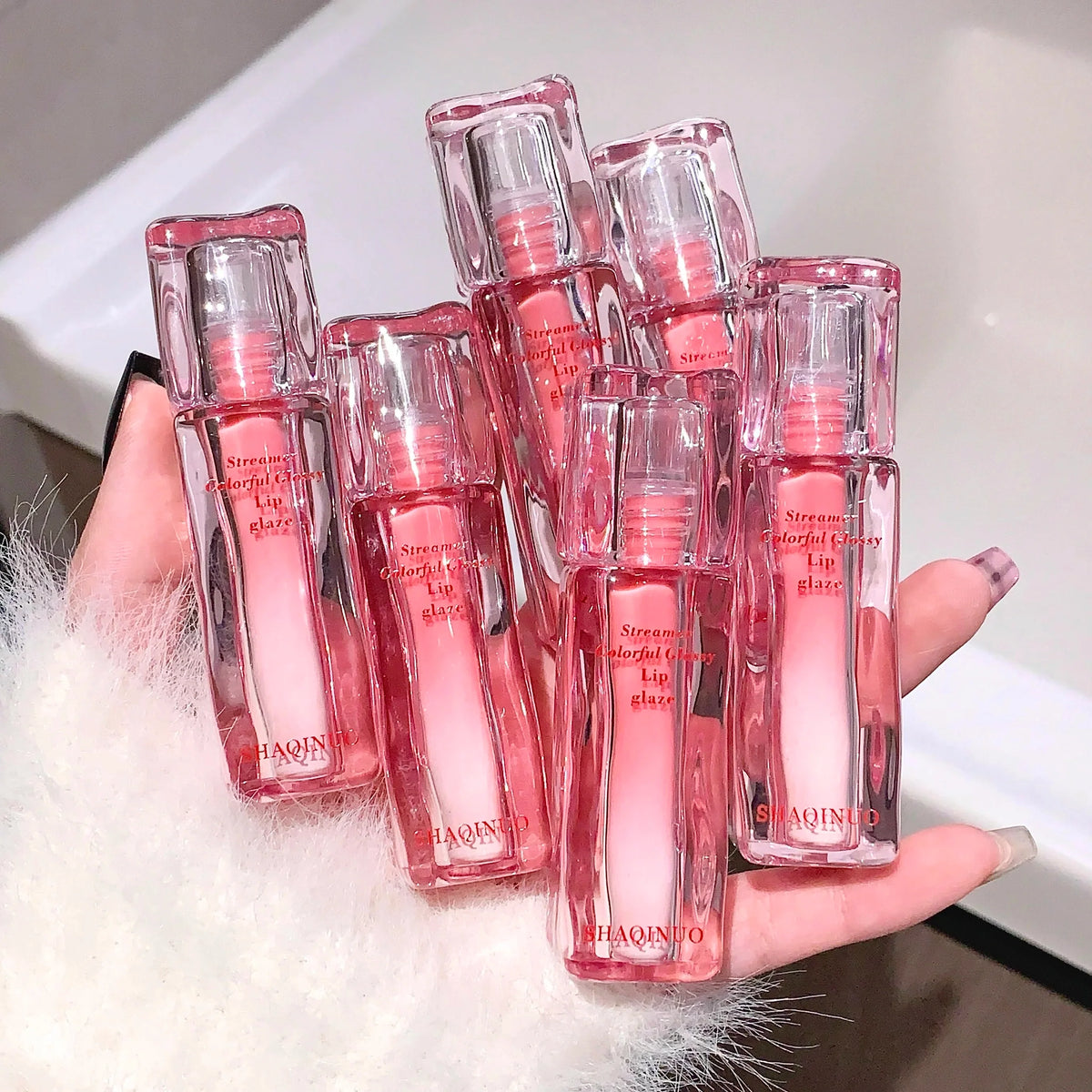 SHAQINUO Mirror Gloss Lip Glaze – Moisturizing, 6 Shades Lip Glaze Gloss Qme
