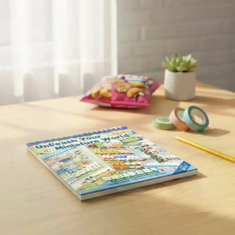 Miniature Scene Sticker Book – 10 Shop Themes, Non-Bleed Ink Kids Sticker Book Qme